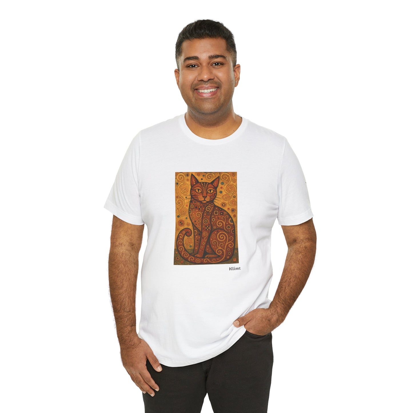 CATART Unisex Jersey Cat T-Shirt - KLIMT - Iconic Painting Reimagined with Cats