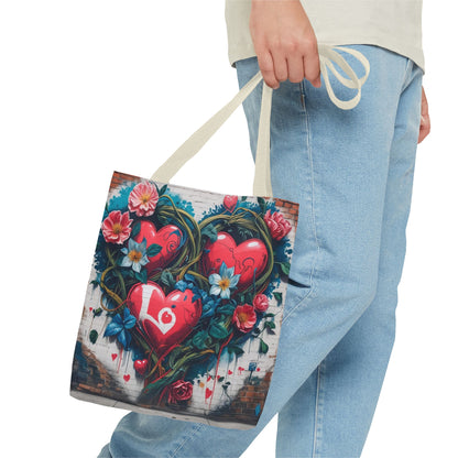 Artistic Surge - Eco-Friendly Canvas Tote Bag - HEARTS OF LOVE