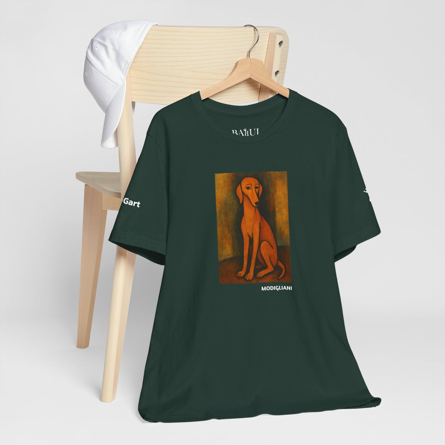 DOGART Unisex Jersey DOG T-Shirt - MODIGLIANI - Iconic Painting Reimagined with Dogs