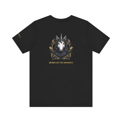 Unicorn – Horn of the Infinite - Magic Animals T-Shirt Black Only (graphic on the back)