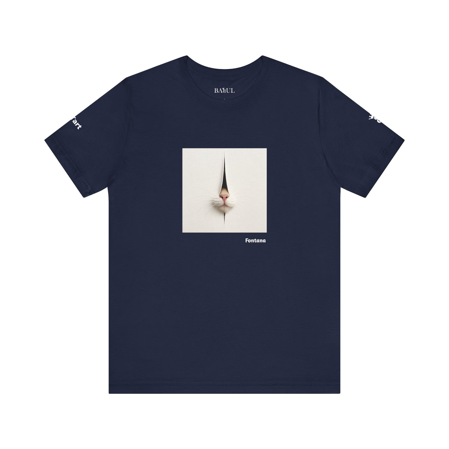 CATART Unisex Jersey Cat T-Shirt - FONTANA - Iconic Painting Reimagined with Cats