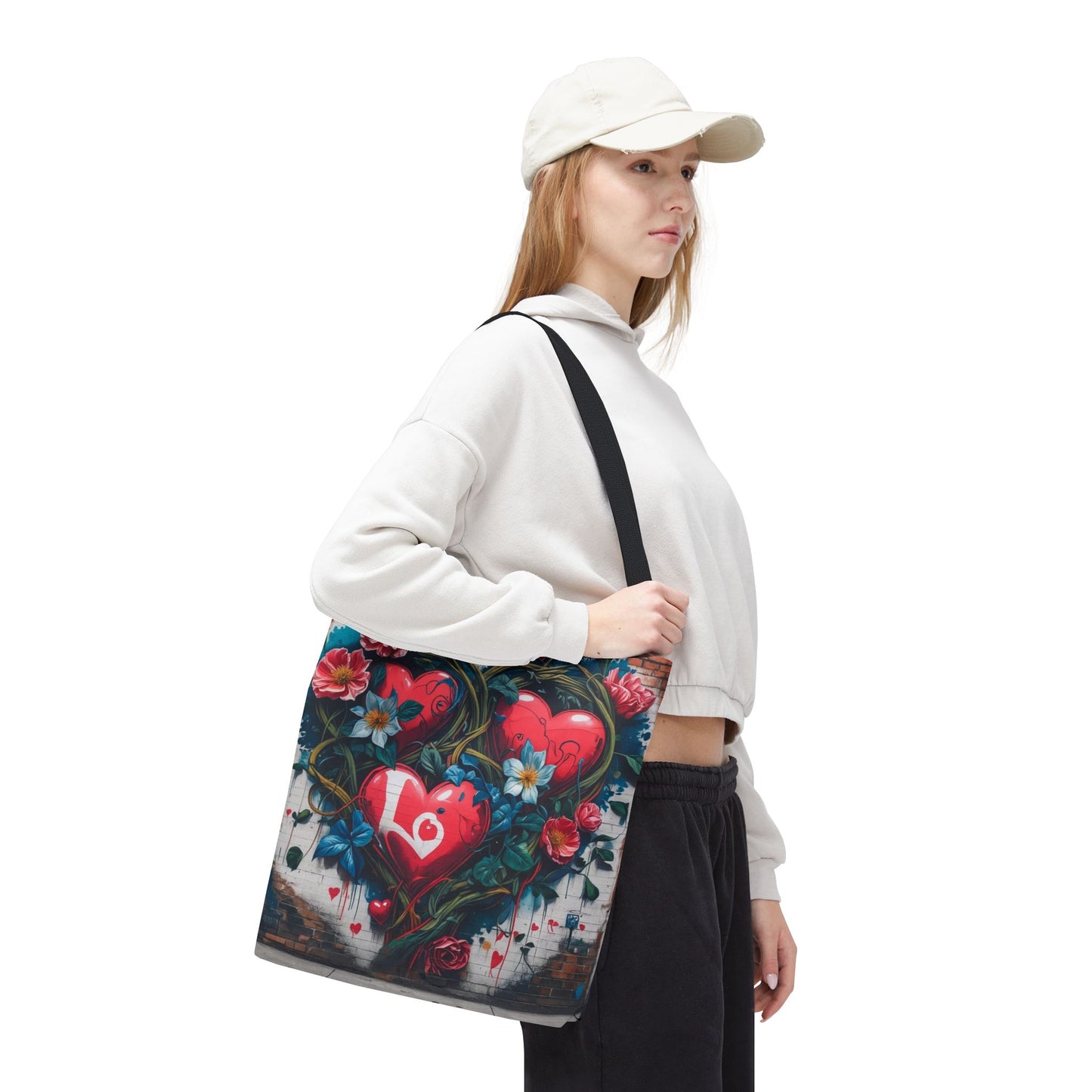 Artistic Surge - Eco-Friendly Canvas Tote Bag - HEARTS OF LOVE