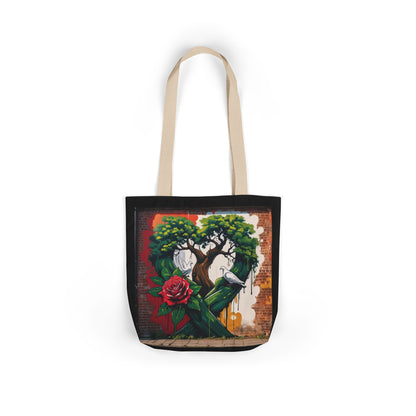 Artistic Surge - Eco-Friendly Canvas Tote Bag - HEART WITH ROSE