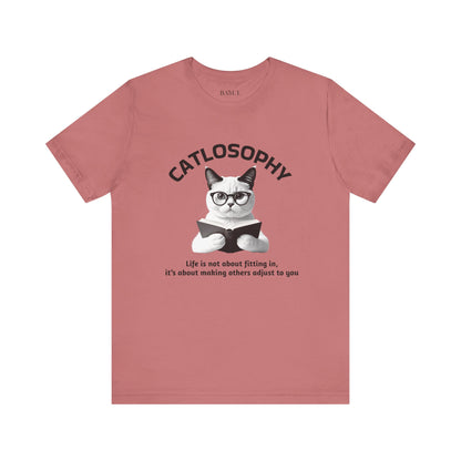 Catlosophy Unisex Jersey Short Sleeve Tee –  "Life isn't about fitting In" Design