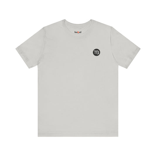 Virgo - Gothic Zodiac, Red Graphic on the back T-Shirt. Zodiac in the Shadows