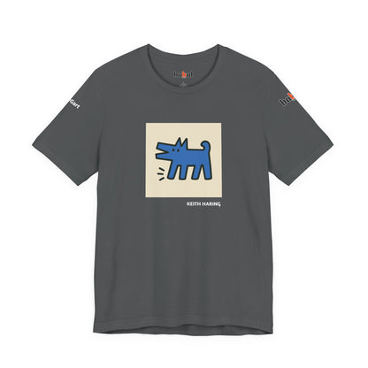 DOGART Unisex Jersey Cat T-Shirt - KEITH HARING - Iconic Painting Reimagined with Dogs