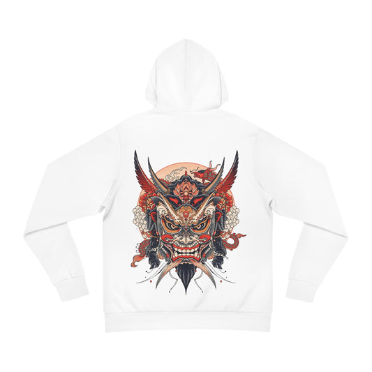 Bold Oni Mask Hoodie - Japanese Irezumi Tattoo Art Streetwear