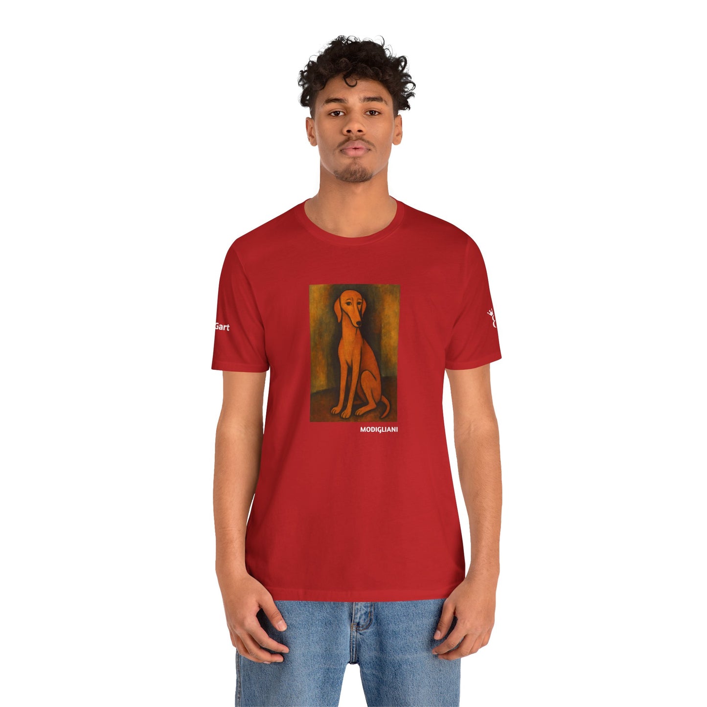 DOGART Unisex Jersey DOG T-Shirt - MODIGLIANI - Iconic Painting Reimagined with Dogs