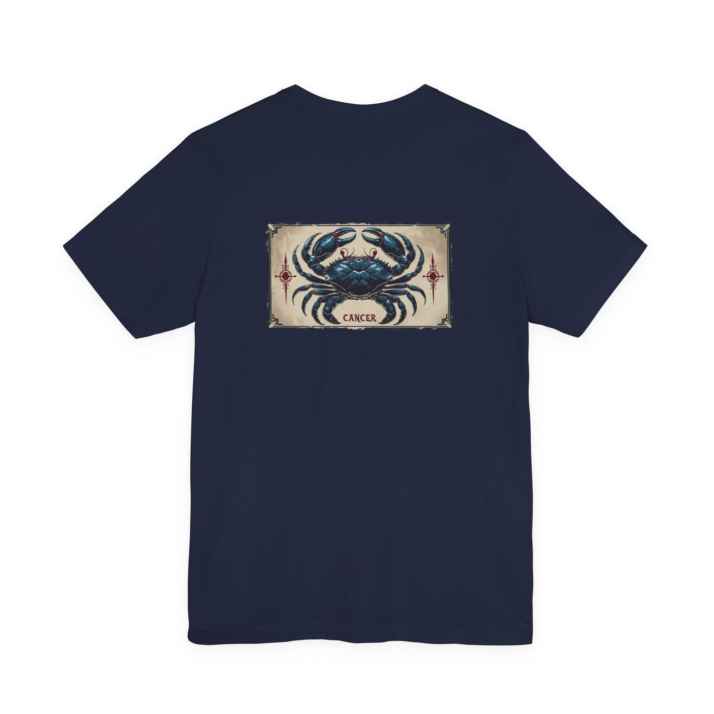 Cancer - Gothic Zodiac T-Shirt. Blue graphic on the back.  Zodiac in the Shadows