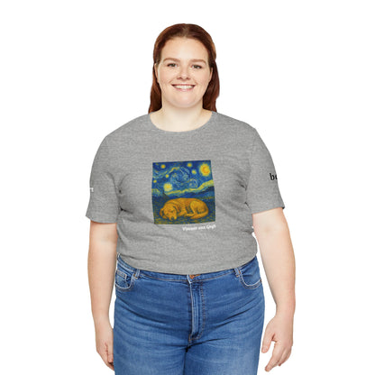 DOGART Unisex Jersey Dog T-Shirt - VAN GOGH - Iconic Painting Reimagined with Dogs