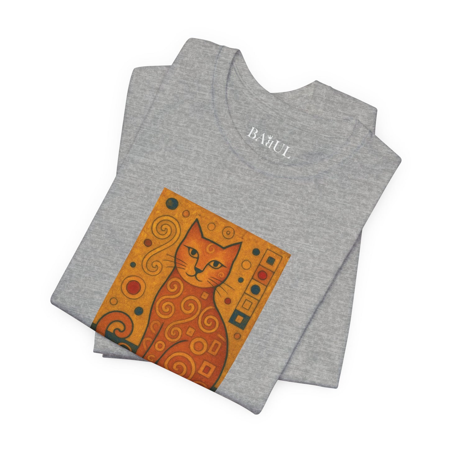 CATART Unisex Jersey Cat T-Shirt - KLIMT - Iconic Painting Reimagined with Cats