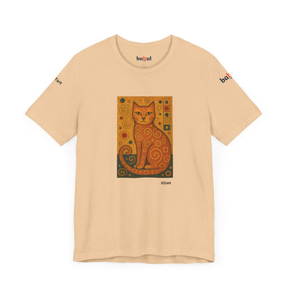 CATART Unisex Jersey Cat T-Shirt - KLIMT - Iconic Painting Reimagined with Cats