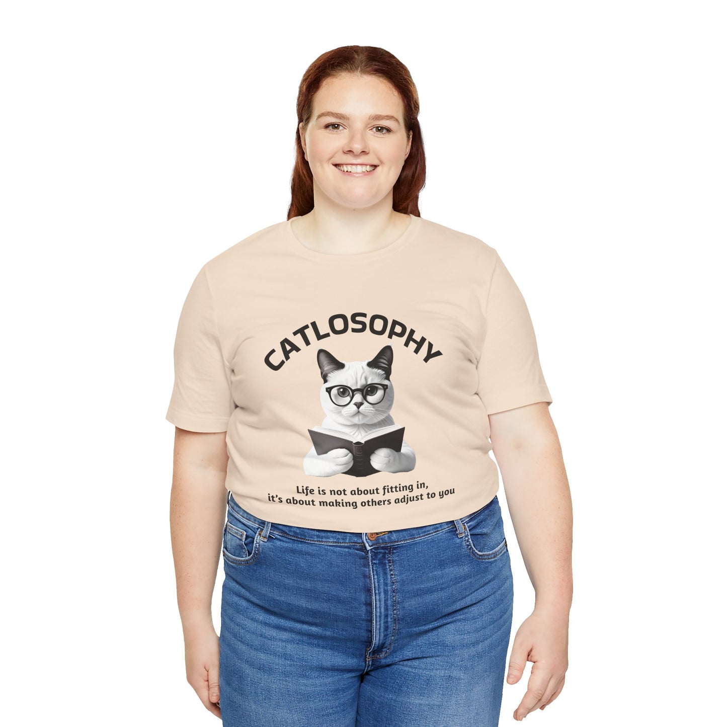 Catlosophy Unisex Jersey Short Sleeve Tee –  "Life isn't about fitting In" Design