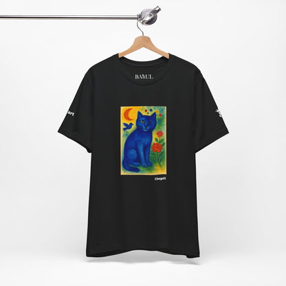 CATART Unisex Jersey Cat T-Shirt - MARC CHAGALL - Iconic Painting Reimagined with Cats