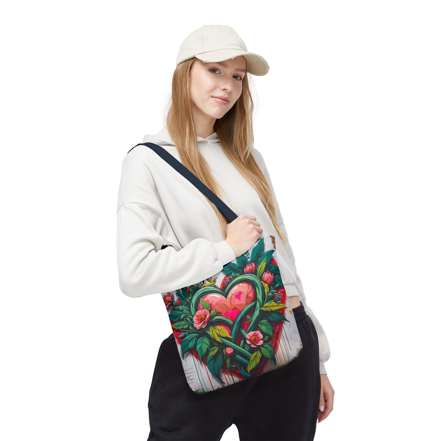Artistic Surge - Eco-Friendly Canvas Tote Bag - HEARTS OF LOVE