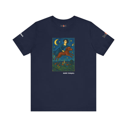DOGART Unisex Jersey Dog T-Shirt - MARC CHAGALL - Iconic Painting Reimagined with Dogs