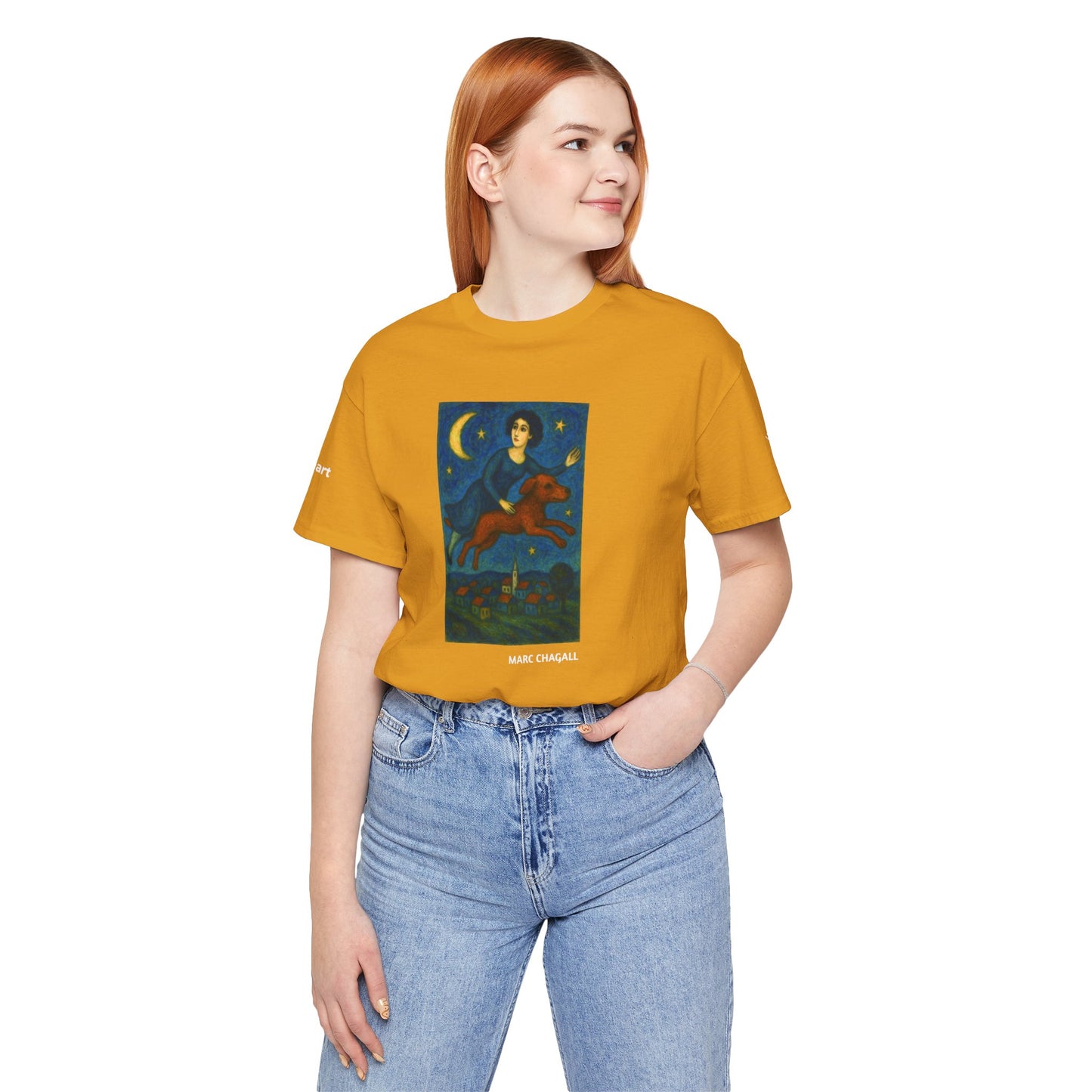 DOGART Unisex Jersey Dog T-Shirt - MARC CHAGALL - Iconic Painting Reimagined with Dogs