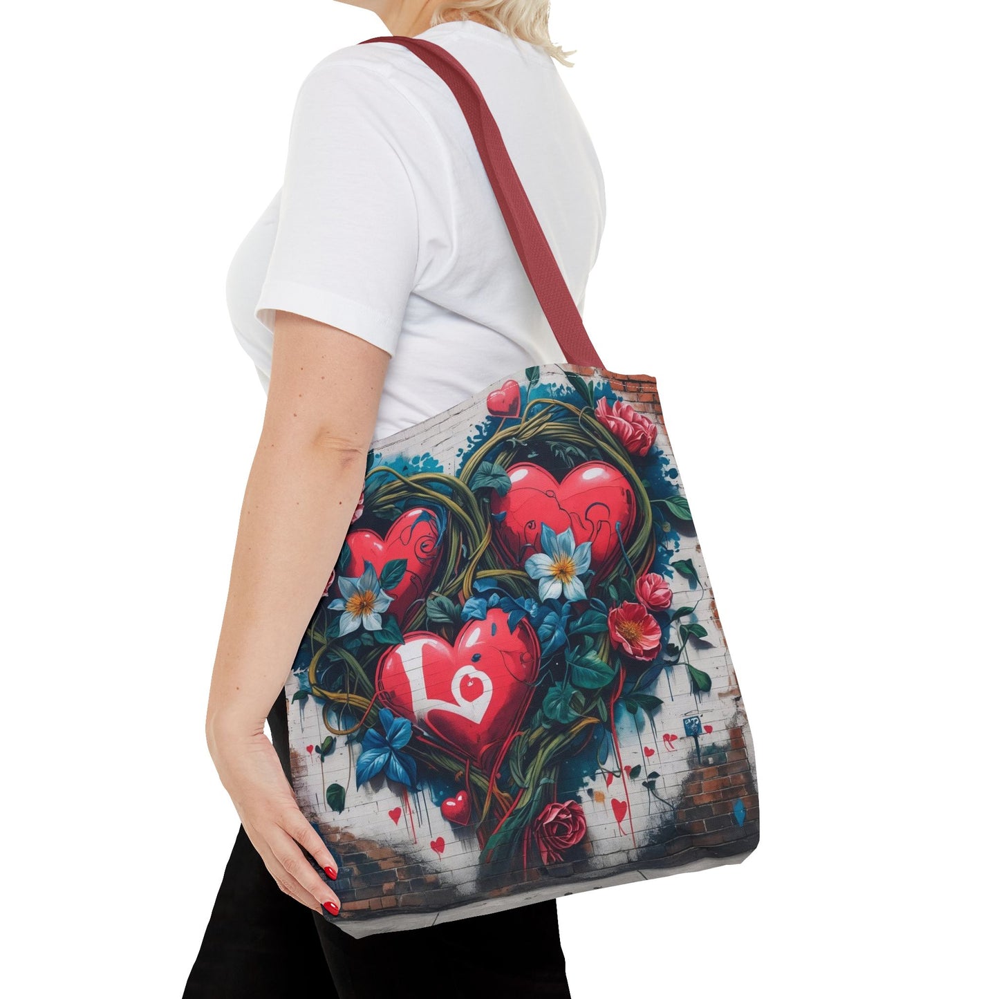 Artistic Surge - Eco-Friendly Canvas Tote Bag - HEARTS OF LOVE