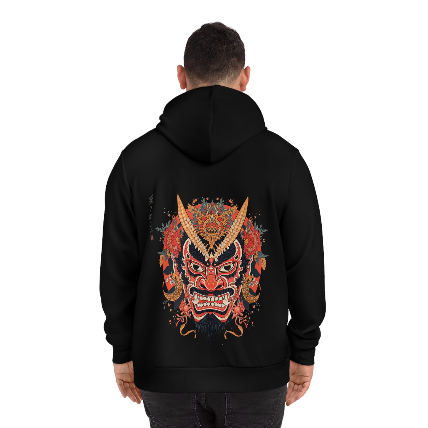Bold Oni Mask Hoodie - Japanese Irezumi Tattoo Art Streetwear