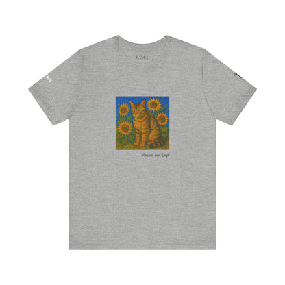 CATART Unisex Jersey Cat T-Shirt - Vincent van Gogh - Iconic Painting Reimagined with Cats