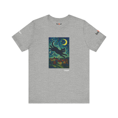 CATART Unisex Jersey Cat T-Shirt - MARC CHAGALL - Iconic Painting Reimagined with Cats