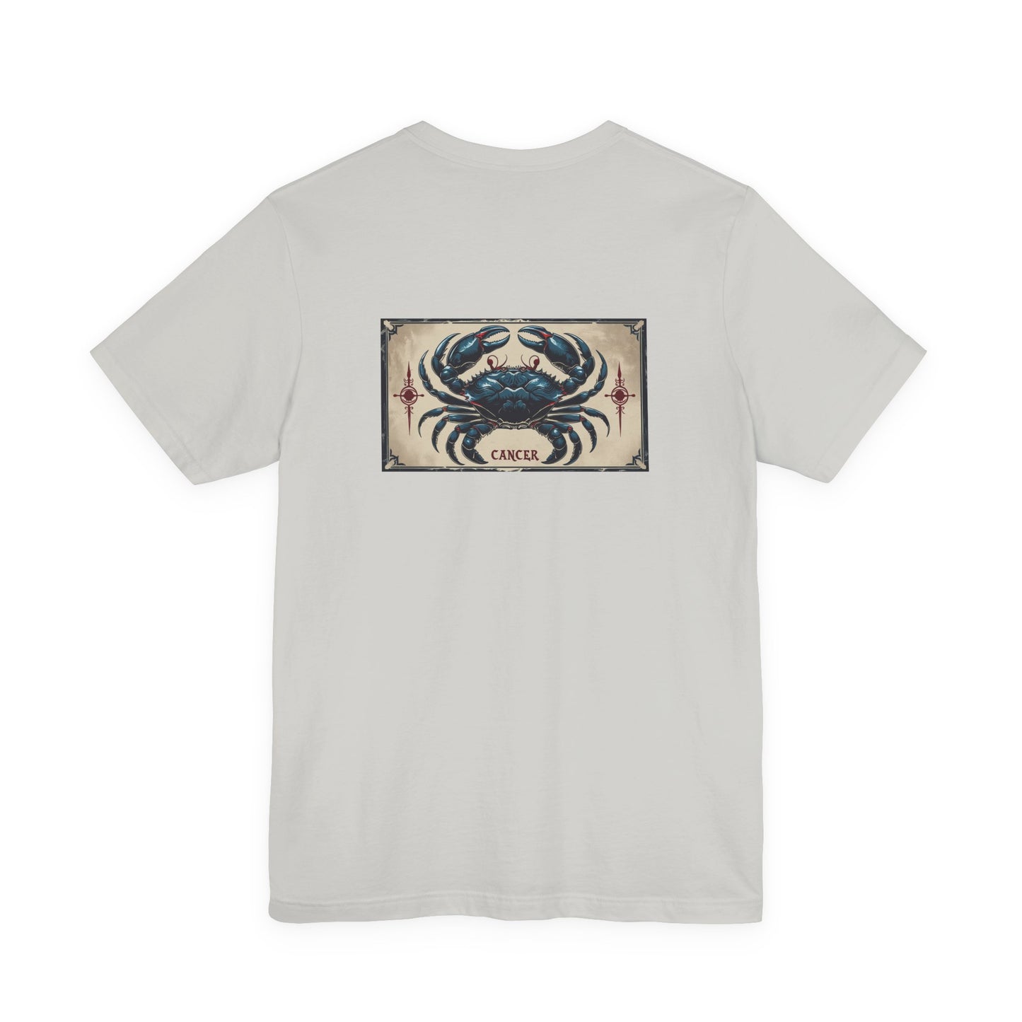 Cancer - Gothic Zodiac T-Shirt. Blue graphic on the back.  Zodiac in the Shadows