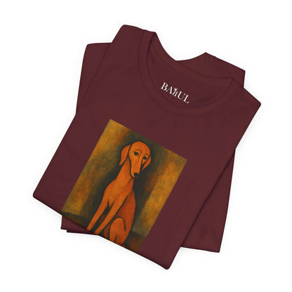 DOGART Unisex Jersey DOG T-Shirt - MODIGLIANI - Iconic Painting Reimagined with Dogs