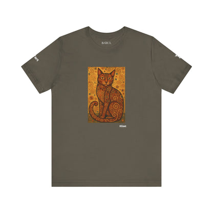 CATART Unisex Jersey Cat T-Shirt - KLIMT - Iconic Painting Reimagined with Cats