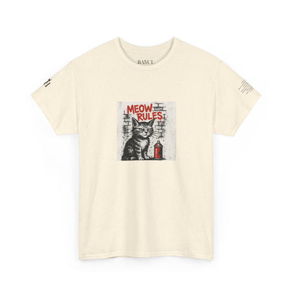 Rebel Graphic Tee - Unisex Heavy Cotton T-Shirt for the Wild at Heart. Rebel Tees, Born to Be Worn - MEOW RULES