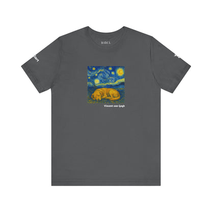 DOGART Unisex Jersey Dog T-Shirt - VAN GOGH - Iconic Painting Reimagined with Dogs