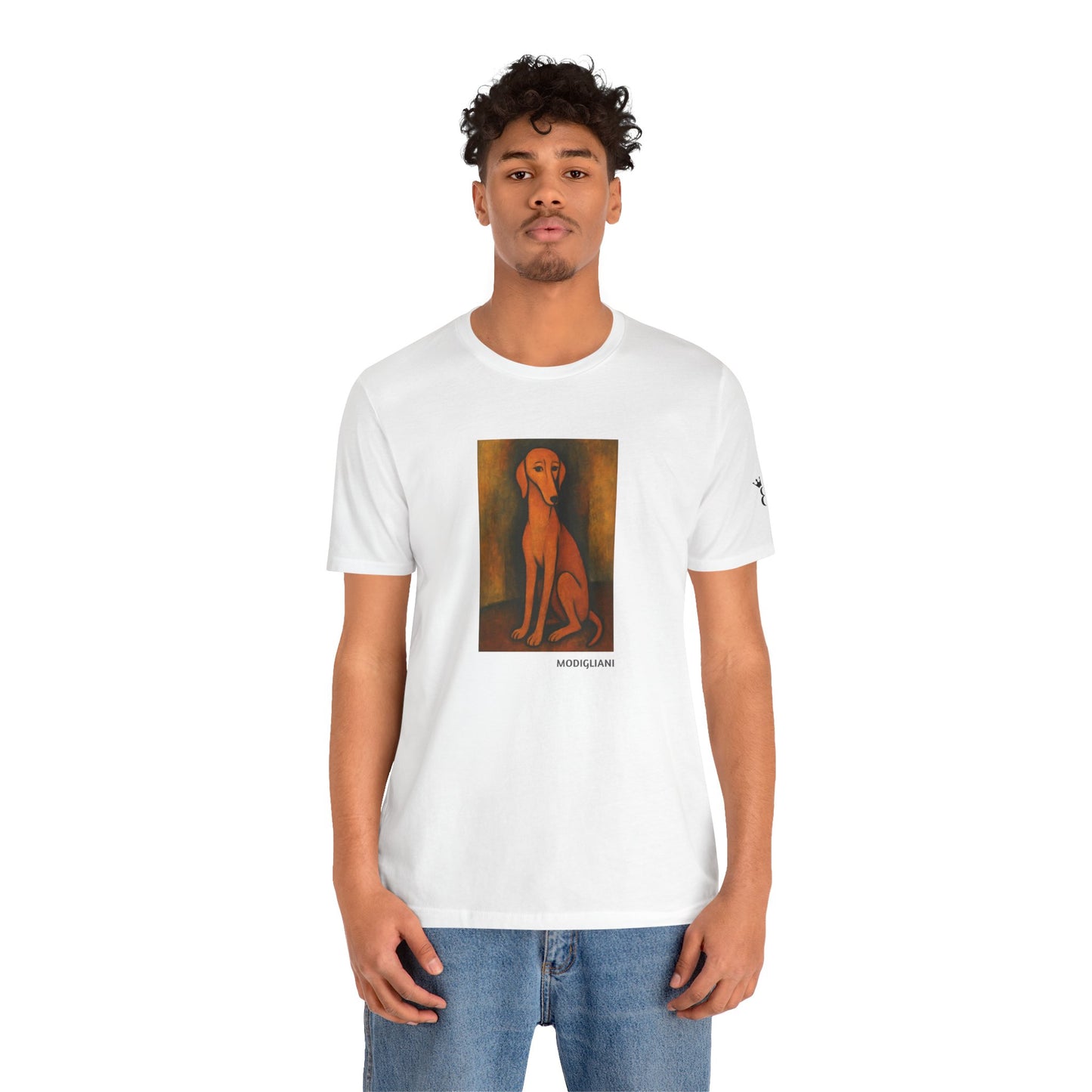 DOGART Unisex Jersey DOG T-Shirt - MODIGLIANI - Iconic Painting Reimagined with Dogs