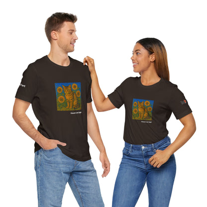CATART Unisex Jersey Cat T-Shirt - Vincent van Gogh - Iconic Painting Reimagined with Cats