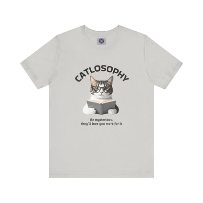 Catlosophy Unisex Jersey Short Sleeve Tee –  "Be mysterious" Design