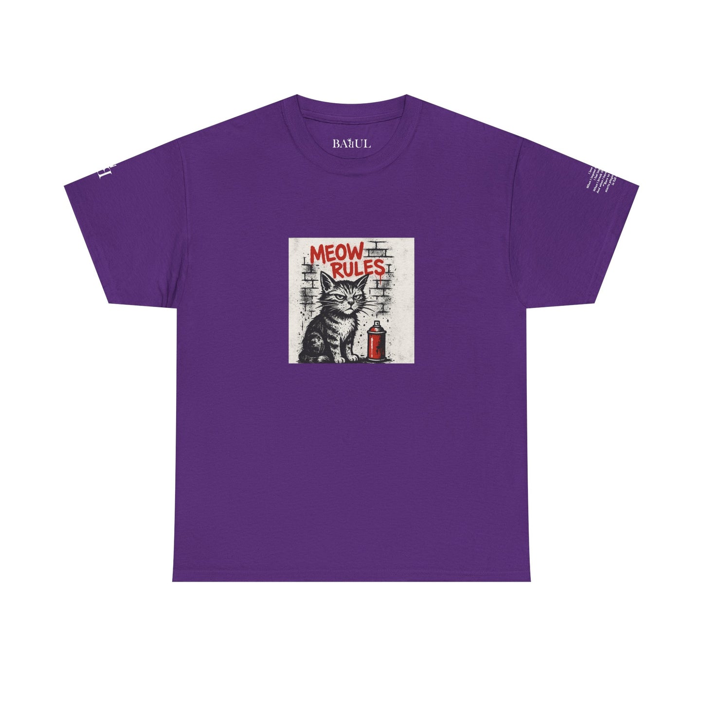 Rebel Graphic Tee - Unisex Heavy Cotton T-Shirt for the Wild at Heart. Rebel Tees, Born to Be Worn - MEOW RULES