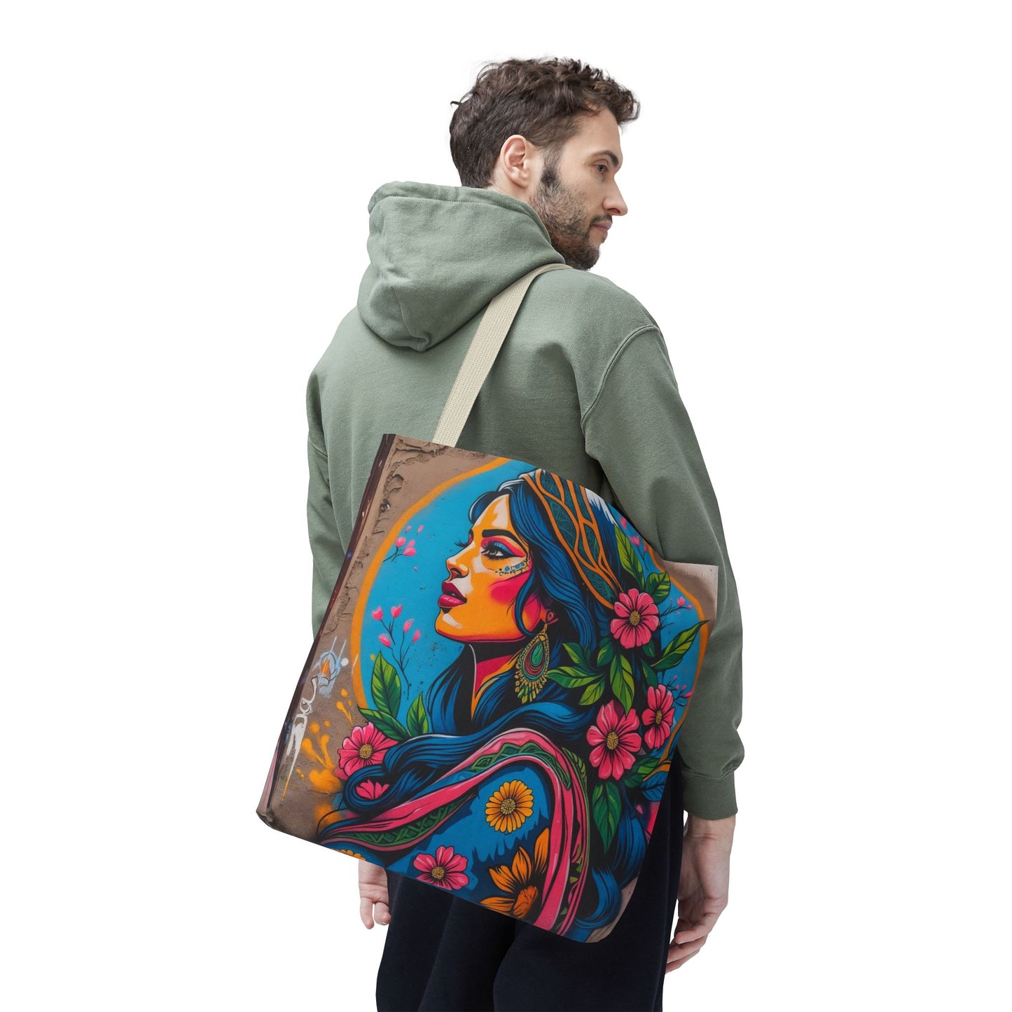 Artistic Surge - Eco-Friendly Canvas Tote Bag - FLOWERING WOMAN
