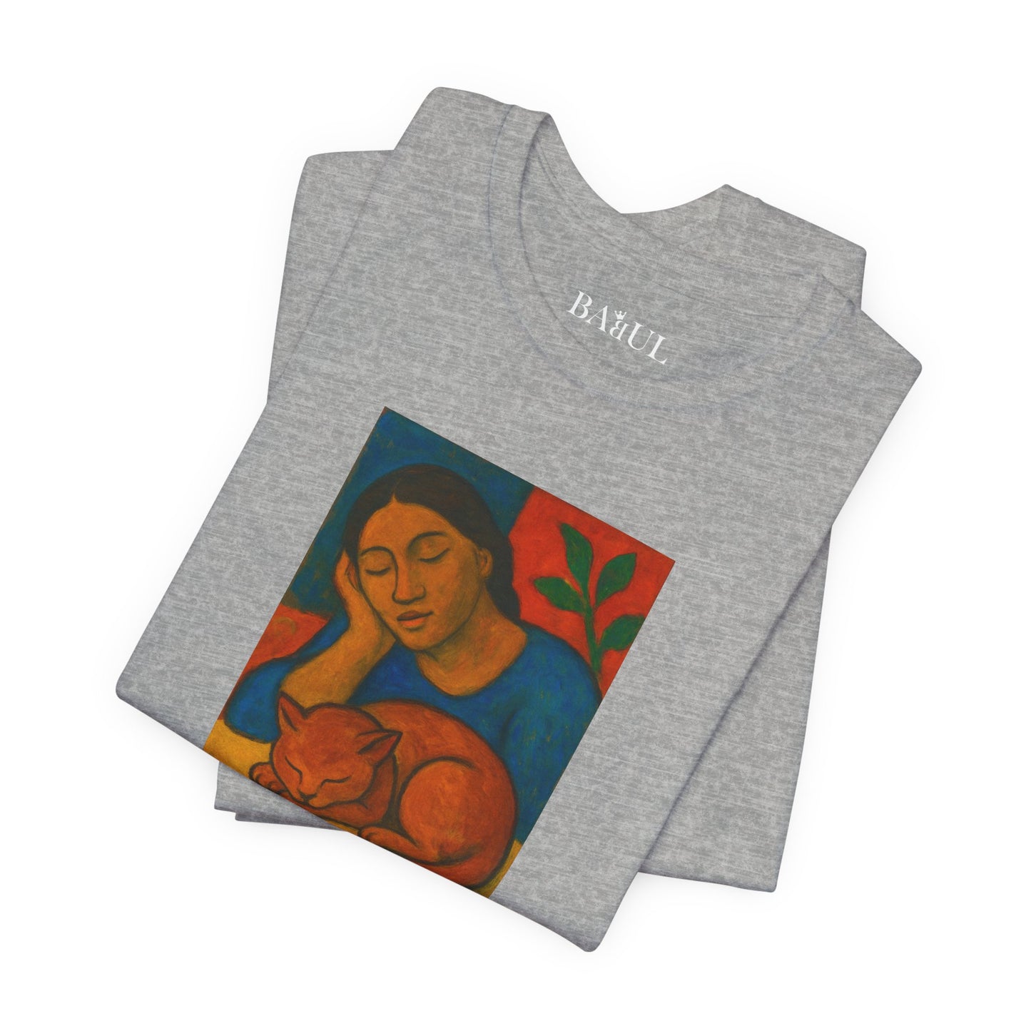 CATART Unisex Jersey Cat T-Shirt - GAUGUIN - Iconic Painting Reimagined with Cats