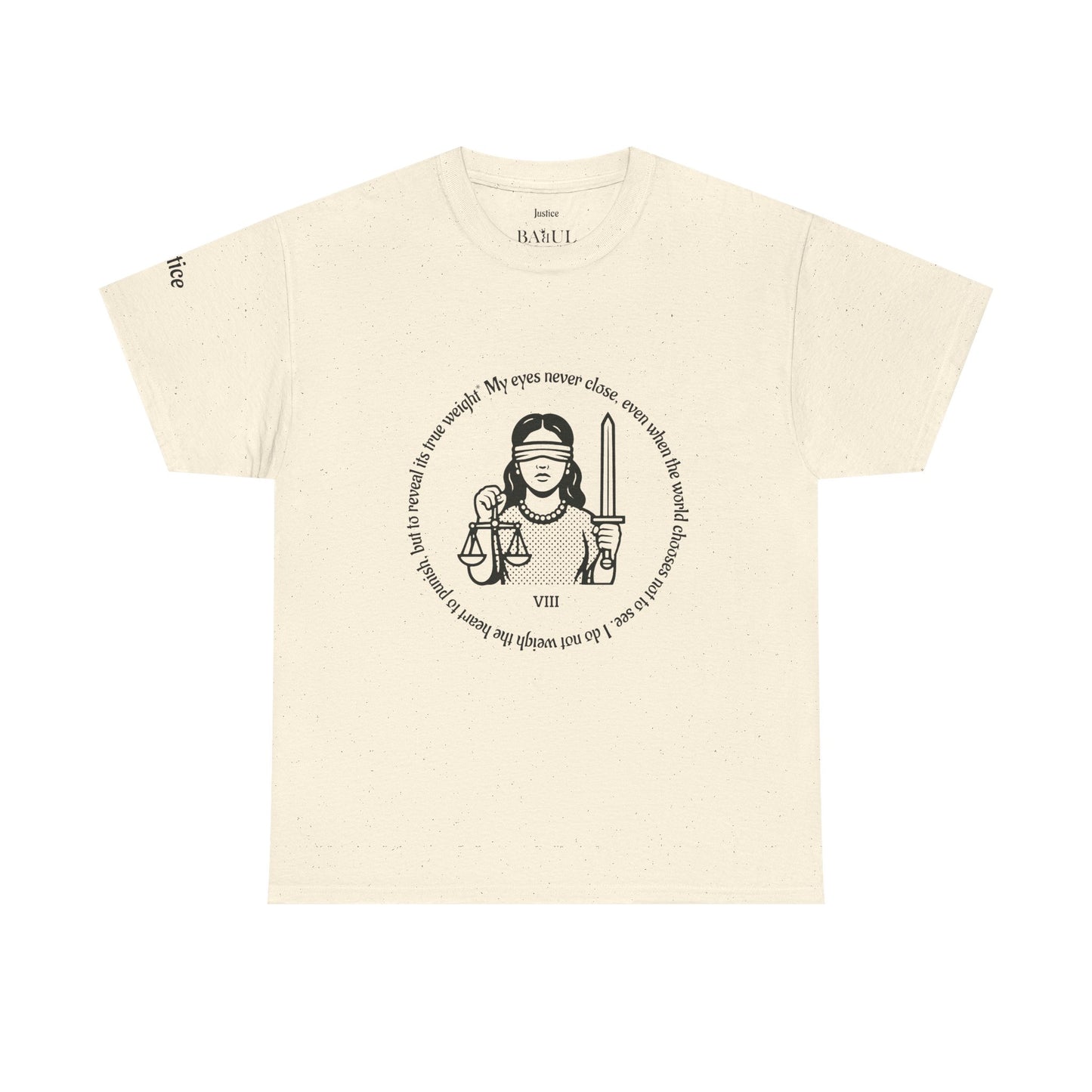 Justice - ArcanaPop T-Shirt – Where Tarot Magic Meets Pop Art