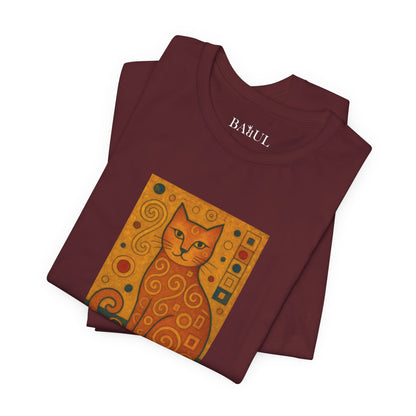 CATART Unisex Jersey Cat T-Shirt - KLIMT - Iconic Painting Reimagined with Cats