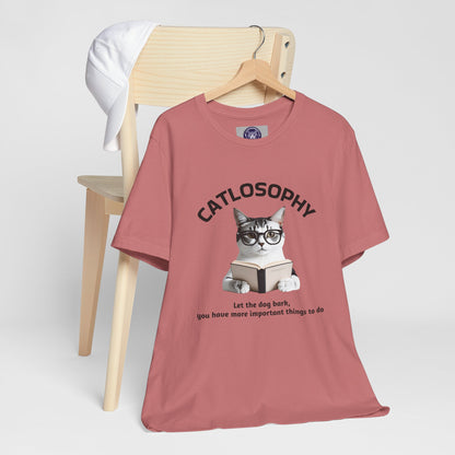 Catlosophy Unisex Jersey Short Sleeve Tee –  "Let the dog bark" Design