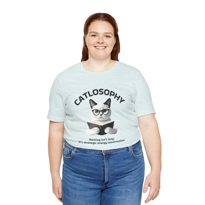 Catlosophy Unisex Jersey Short Sleeve Tee –  "Resting isn't Lazy" Design