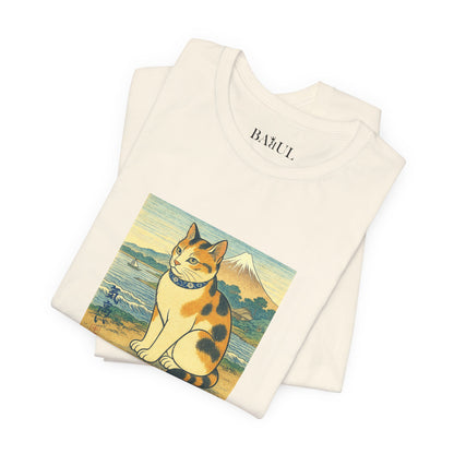 CATART Unisex Jersey Cat T-Shirt - UKIYO-E Japanese art Style - Iconic Painting Reimagined with Cats