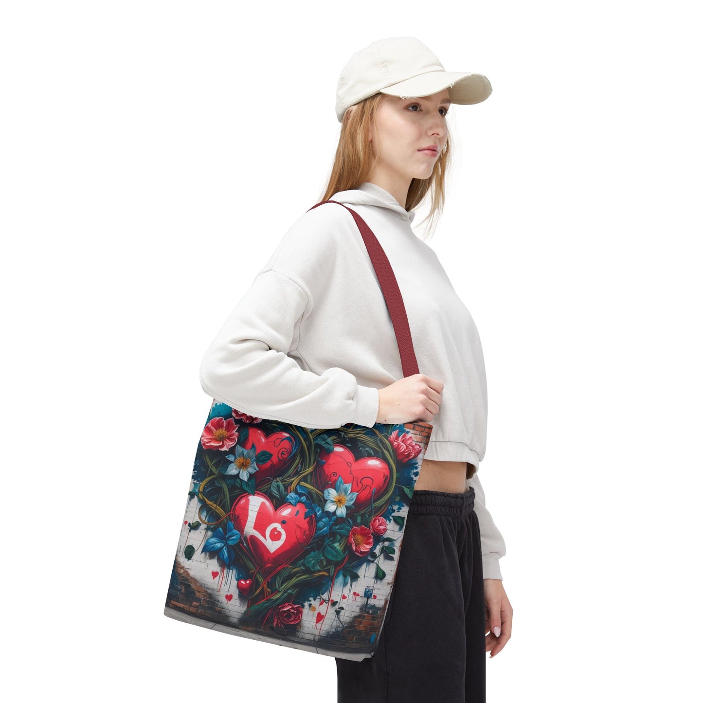 Artistic Surge - Eco-Friendly Canvas Tote Bag - HEARTS OF LOVE