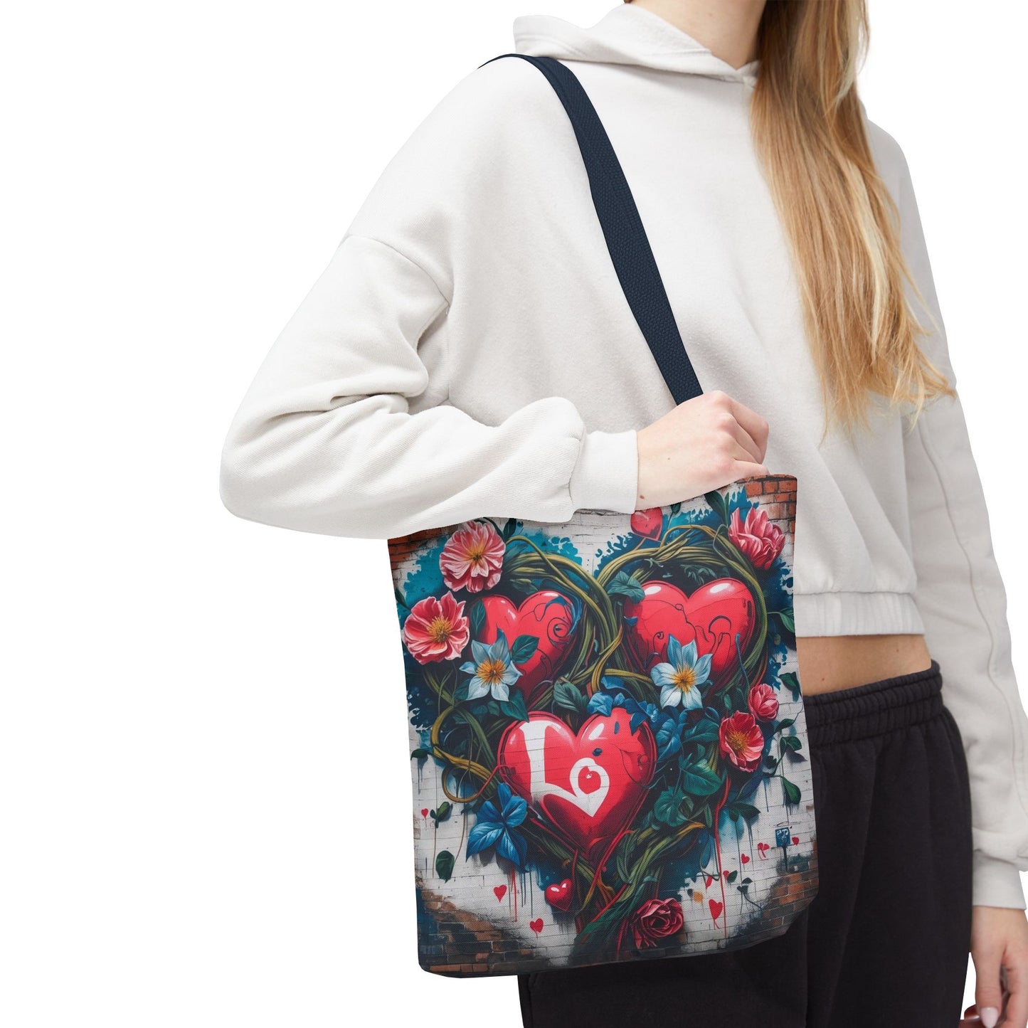 Artistic Surge - Eco-Friendly Canvas Tote Bag - HEARTS OF LOVE