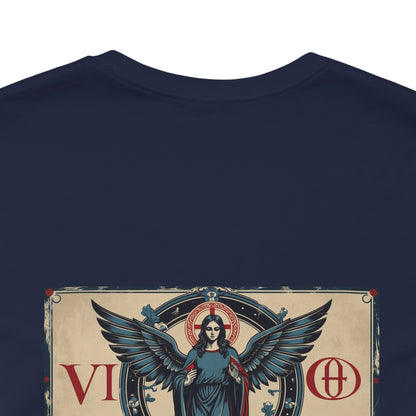 Virgo - Gothic Zodiac T-Shirt. Blue graphic on the back.  Zodiac in the Shadows