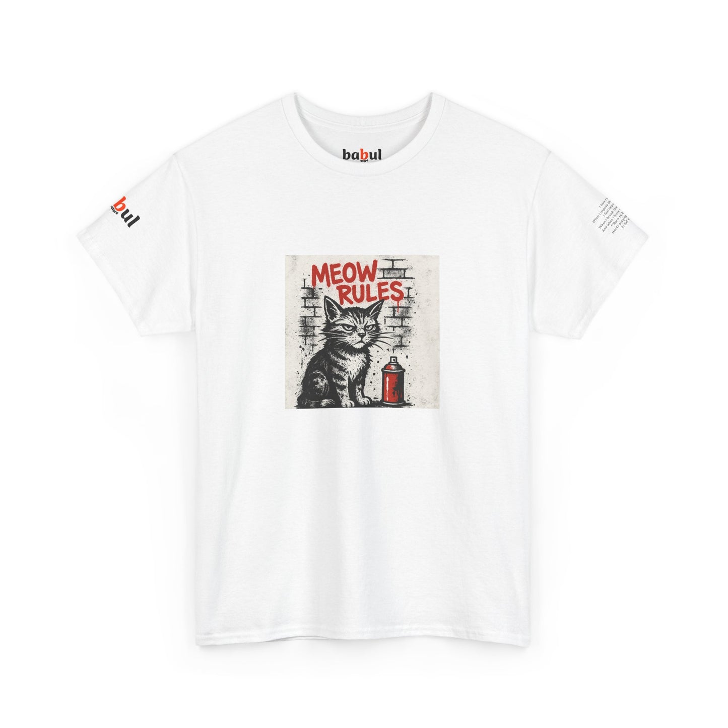 Rebel Graphic Tee - Unisex Heavy Cotton T-Shirt for the Wild at Heart. Rebel Tees, Born to Be Worn - MEOW RULES