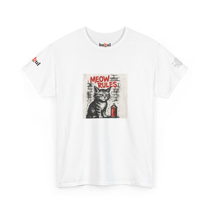 Rebel Graphic Tee - Unisex Heavy Cotton T-Shirt for the Wild at Heart. Rebel Tees, Born to Be Worn - MEOW RULES