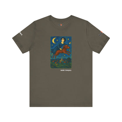 DOGART Unisex Jersey Dog T-Shirt - MARC CHAGALL - Iconic Painting Reimagined with Dogs