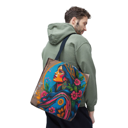Artistic Surge - Eco-Friendly Canvas Tote Bag - FLOWERING WOMAN
