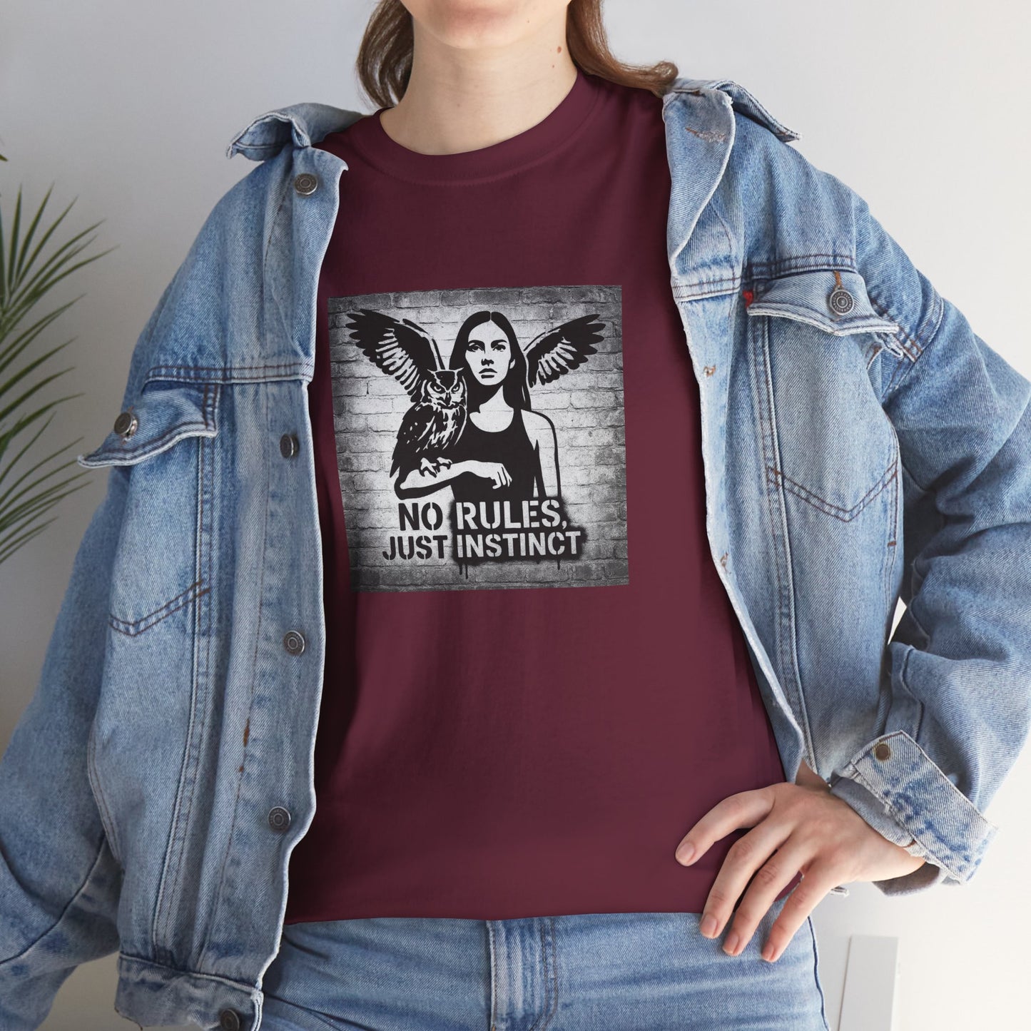 Rebel Graphic Tee - Unisex Heavy Cotton T-Shirt for the Wild at Heart. Rebel Tees, Born to Be Worn - NO RULES, JUST INSTINCT