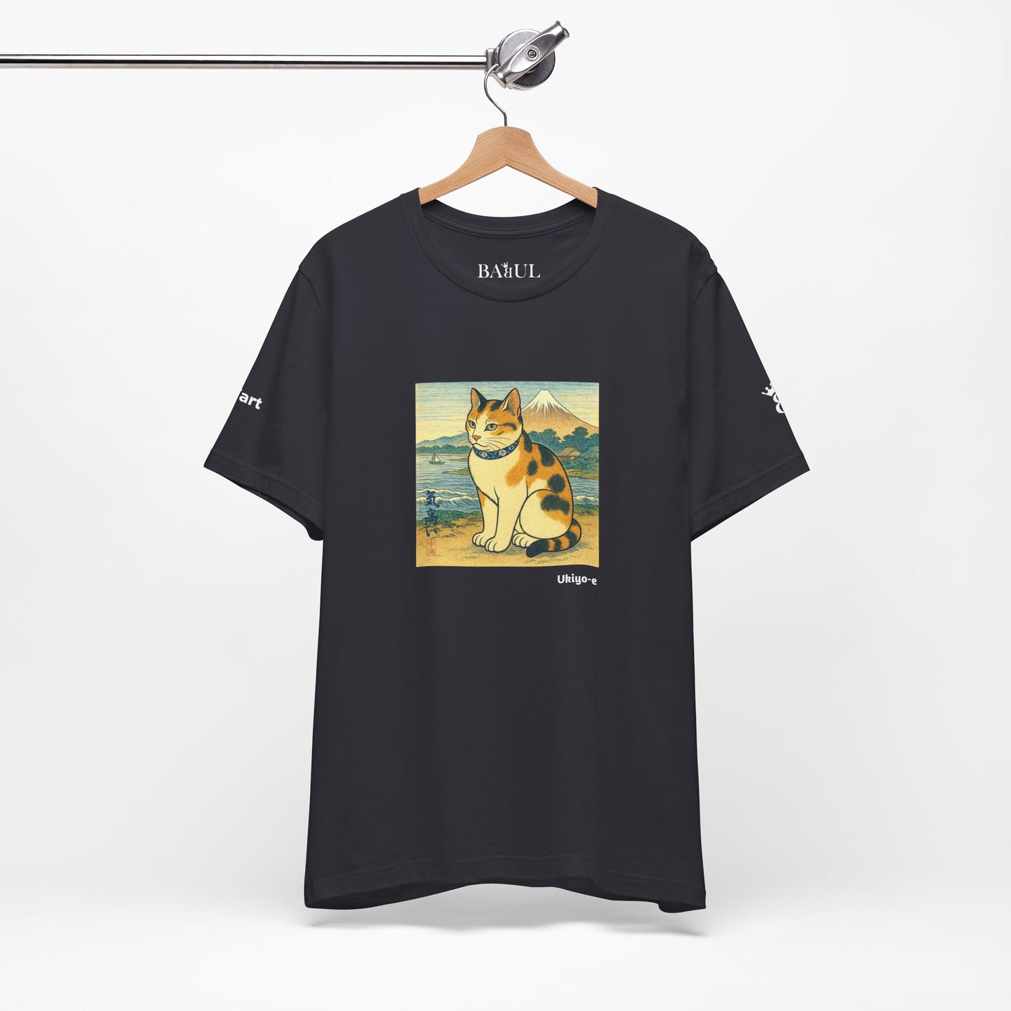 CATART Unisex Jersey Cat T-Shirt - UKIYO-E Japanese art Style - Iconic Painting Reimagined with Cats